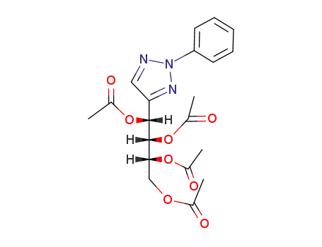 Molecular Structure of 7770-63-0 ((1R,2S,3R)-1-(2-Phenyl-2H-1,2,3-triazol-4-yl)butane-1,2,3,4-tetrol tetraacetate)