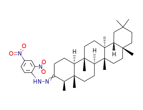 Molecular Structure of 7770-59-4 (1-(2,4-dinitrophenyl)-2-(4,4a,6b,8a,11,11,12b,14a-octamethylicosahydropicen-3(2H)-ylidene)hydrazine)