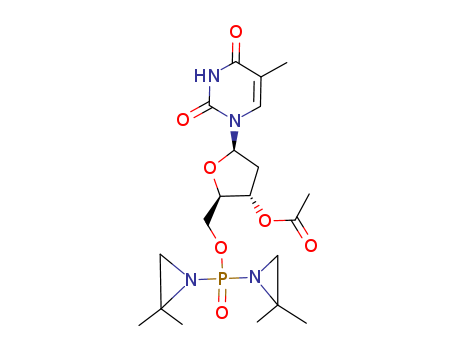 Thymidine, 3'-acetate5'-[bis(2,2-dimethyl-1-aziridinyl)phosphinate] (9CI)