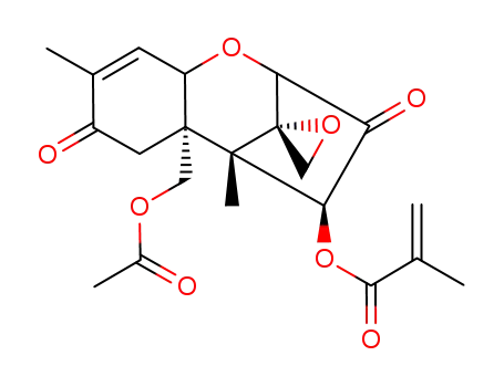 Molecular Structure of 77620-58-7 (15-(acetyloxy)-3,8-dioxo-12,13-epoxytrichothec-9-en-4-yl 2-methylprop-2-enoate)