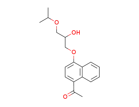 Molecular Structure of 7761-49-1 (4-(2-Hydroxy-3-isopropoxypropoxy)-1-naphthalenylethanone)