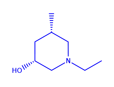 Molecular Structure of 747353-72-6 (3-Piperidinol,1-ethyl-5-methyl-,trans-(9CI))