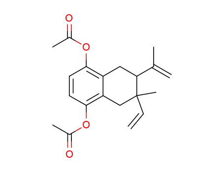 Molecular Structure of 77880-94-5 (Diacetic acid 6-ethenyl-5,6,7,8-tetrahydro-6-methyl-7-(1-methylethenyl)naphthalene-1,4-diyl ester)