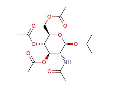Molecular Structure of 7772-86-3 (TERT-BUTYL 2-ACETAMIDO-3,4,6-TRI-O-ACETYL-2-DEOXY-BETA-D-GLUCOPYRANOSIDE)
