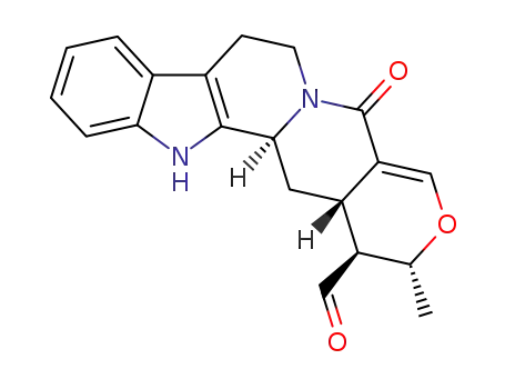 Molecular Structure of 77513-45-2 ((15S)-19,20-Didehydro-17α-methyl-21-oxo-18-oxayohimban-16β-carbaldehyde)