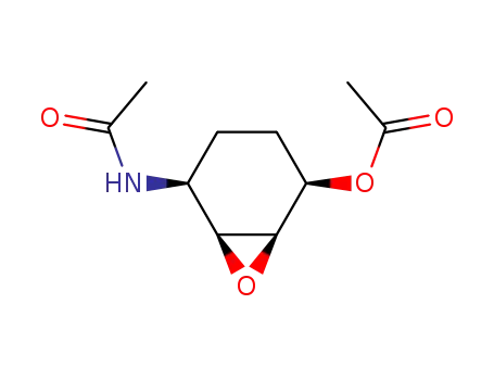 Molecular Structure of 77803-85-1 (Cyclohexane, 1R-acetamido-4cis-acetoxy-2,3cis-epoxy-)