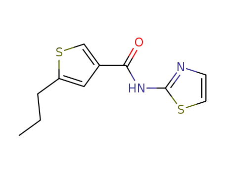 Molecular Structure of 774589-95-6 (3-Thiophenecarboxamide,5-propyl-N-2-thiazolyl-(9CI))
