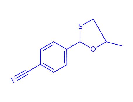 Molecular Structure of 777063-49-7 (Benzonitrile, 4-(5-methyl-1,3-oxathiolan-2-yl)- (9CI))