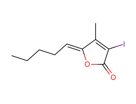 Molecular Structure of 1360895-25-5 ((Z)-3-iodo-4-methyl-5-pentylidenefuran-2(5H)-one)