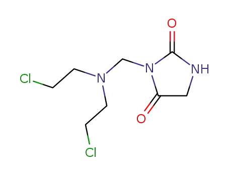 Molecular Structure of 7750-75-6 (3-[[Bis(2-chloroethyl)amino]methyl]-2,4-imidazolidinedione)