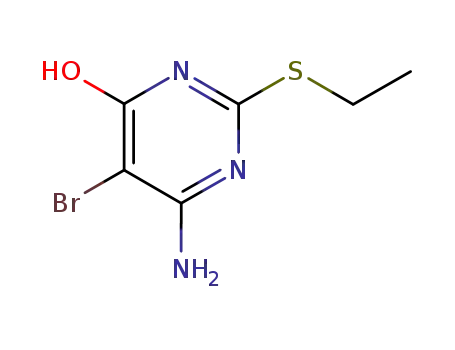 Molecular Structure of 77708-90-8 (6-AMINO-5-BROMO-2-(ETHYLTHIO)PYRIMIDIN-4-OL)