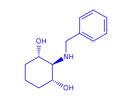 Molecular Structure of 775518-14-4 (1,3-Cyclohexanediol, 2-[(phenylmethyl)amino]-, (1alpha,2ba,3alpha)- (9CI))
