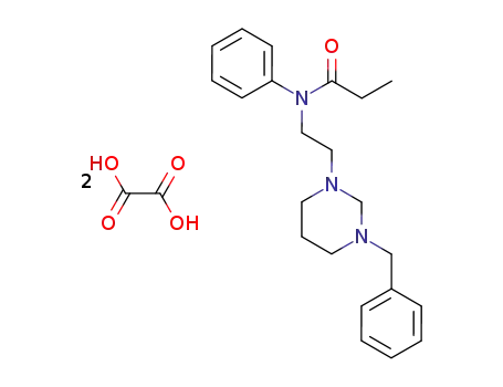 Propanamide, N-phenyl-N-(2-(tetrahydro-3-(phenylmethyl)-1(2H)-pyrimidinyl)ethyl)-, ethanedioate, hydrate (2:4:1)