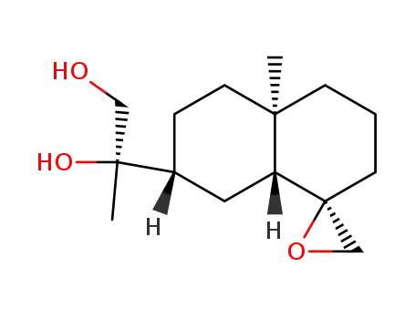Molecular Structure of 77521-41-6 ((R)-2-[(1R,8aR)-Octahydro-4aβ-methylspiro[naphthalene-1(8aH),2'-oxirane]-7β-yl]-1,2-propanediol)