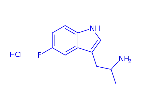 Molecular Structure of 776-56-7 (5-FLUORO-ALPHA-METHYLTRYPTAMINE HYDROCHLORIDE)