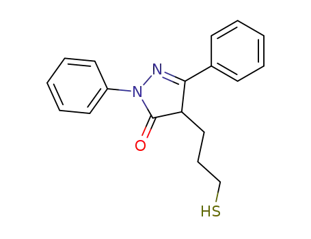 Molecular Structure of 7767-87-5 (2,5-diphenyl-4-(3-sulfanylpropyl)-2,4-dihydro-3H-pyrazol-3-one)