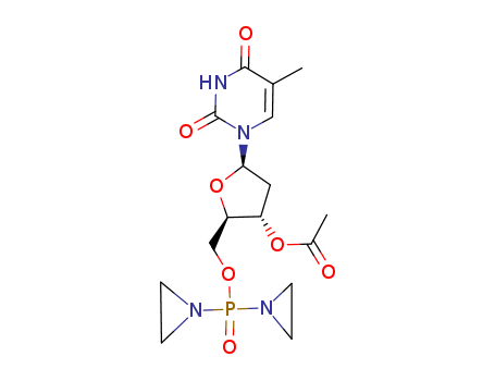 Thymidine, 3'-acetate5'-[bis(1-aziridinyl)phosphinate] (9CI)