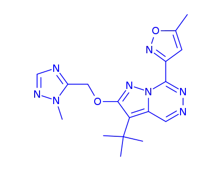 3-[3-Tert-butyl-2-[(2-methyl-1,2,4-triazol-3-yl)methoxy]pyrazolo[1,5-d][1,2,4]triazin-7-yl]-5-methyl-1,2-oxazole
