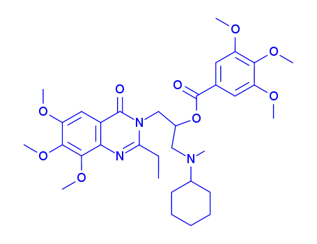 벤조산, 3,4,5-트리메톡시-, 2-(시클로헥실메틸아미노)-1-[(2-에틸-6,7,8-트리메톡시-4-옥소-3(4H)-퀴나졸리닐)메틸]에틸 에스테르