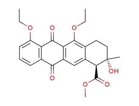 1-Naphthacenecarboxylic acid,
5,7-diethoxy-1,2,3,4,6,11-hexahydro-2-hydroxy-2-methyl-6,11-dioxo-,
methyl ester, cis-