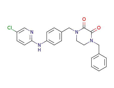 Molecular Structure of 77917-54-5 (1-benzyl-4-{4-[(5-chloropyridin-2-yl)amino]benzyl}piperazine-2,3-dione)