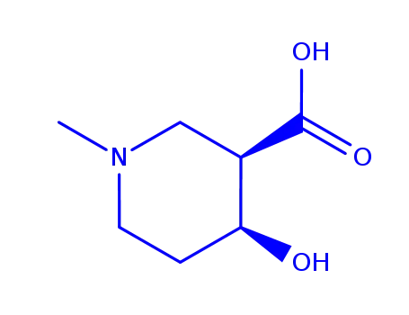 Molecular Structure of 716362-70-8 (3-Piperidinecarboxylic acid, 4-hydroxy-1-methyl-, (3R,4S)- (9CI))
