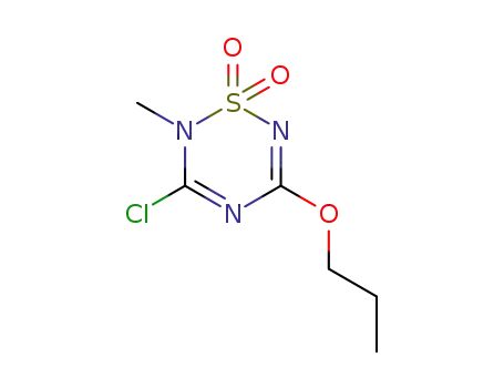 Molecular Structure of 78384-15-3 (3-chloro-2-methyl-5-propoxy-2H-1,2,4,6-thiatriazine 1,1-dioxide)