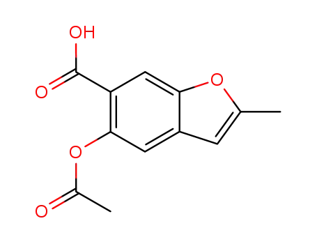Molecular Structure of 71590-88-0 (5-(acetyloxy)-2-methyl-1-benzofuran-6-carboxylic acid)
