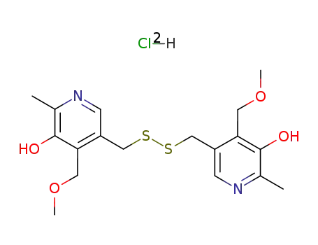 Molecular Structure of 78313-59-4 (5-[[5-hydroxy-4-(methoxymethyl)-6-methyl-pyridin-3-yl]methyldisulfanyl methyl]-4-(methoxymethyl)-2-methyl-pyridin-3-ol dihydrochloride)