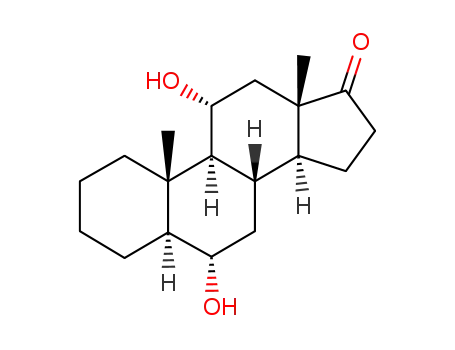 Molecular Structure of 49643-02-9 (6α,11α-dihydroxy-5α-androstan-17-one)