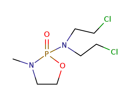 Molecular Structure of 78219-85-9 (N,N-bis(2-chloroethyl)-3-methyl-2-oxo-1-oxa-3-aza-2$l^{5}-phosphacyclo pentan-2-amine)