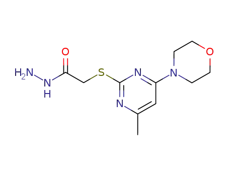 Molecular Structure of 77965-40-3 (2-[(4-methyl-6-morpholin-4-ylpyrimidin-2-yl)sulfanyl]acetohydrazide)