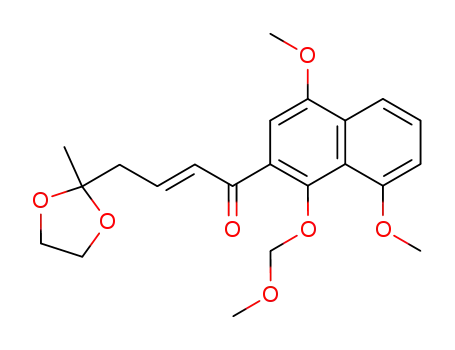Molecular Structure of 95456-10-3 (3-(5,5-ethylenedioxy-2-hexenoyl)-1,5-dimethoxy-4-methoxymethoxynaphthalene)