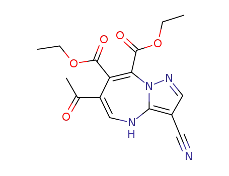 4H-Pyrazolo[1,5-a][1,3]diazepine-7,8-dicarboxylic acid,
6-acetyl-3-cyano-, diethyl ester
