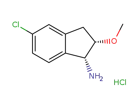Molecular Structure of 1425925-90-1 ((1R,2S)-5-chloro-2-methoxy-2,3-dihydro-1H-inden-1-amine hydrochloride)
