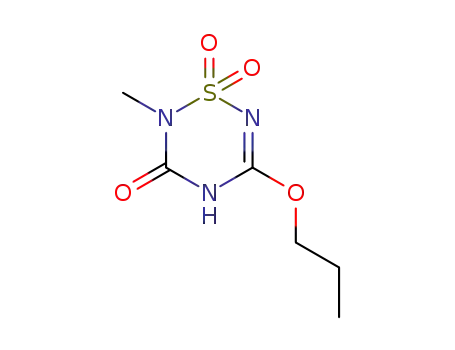 Molecular Structure of 112021-79-1 (2-methyl-5-propoxy-2H-1,2,4,6-thiatriazin-3(4H)-one 1,1-dioxide)
