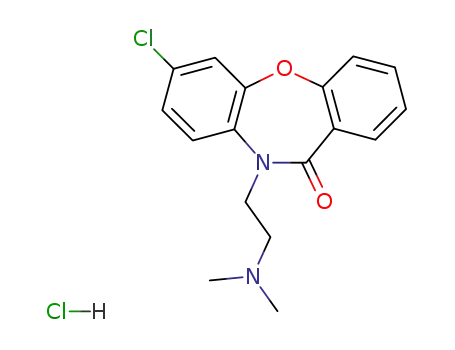 Molecular Structure of 78110-22-2 (2-(7-chloro-11-oxodibenzo[b,f][1,4]oxazepin-10(11H)-yl)-N,N-dimethylethanaminium chloride)