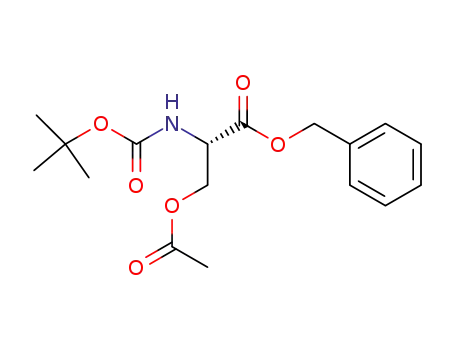 Molecular Structure of 196206-16-3 (O-acetyl-N-(tert-butoxycarbonyl)-L-serine benzyl ester)
