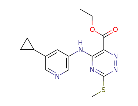 ethyl 5-(5-cyclopropylpyridin-3-ylamino)-3-(methylthio)-1,2,4-triazine-6-carboxylate