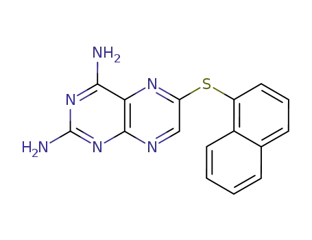Molecular Structure of 77900-98-2 (6-(naphthalen-1-ylsulfanyl)pteridine-2,4-diamine)