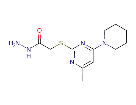 Molecular Structure of 77940-25-1 (2-[(4-methyl-6-piperidin-1-ylpyrimidin-2-yl)sulfanyl]acetohydrazide)