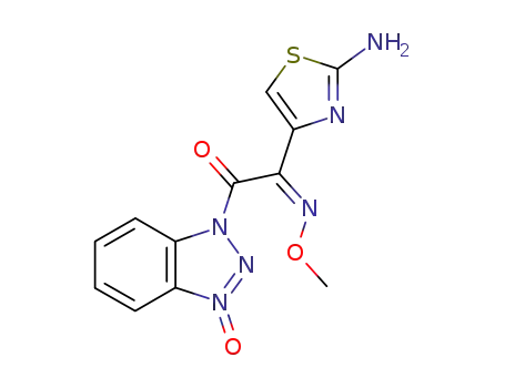Molecular Structure of 78162-04-6 (1-[2-(Z)-Methoxyimino-2-(2-aminothiazol-4-yl)acetyl]benzotrizole-3-oxide)