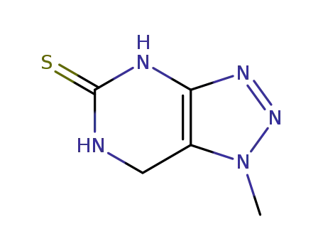 Molecular Structure of 77976-34-2 (1-methyl-1,4,6,7-tetrahydro-5H-[1,2,3]triazolo[4,5-d]pyrimidine-5-thione)