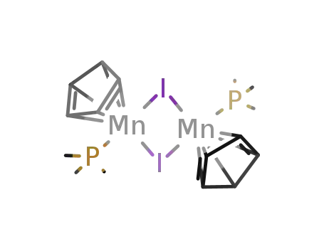 Molecular Structure of 105335-48-6 ((η5-cyclopentadienyl)(μ-iodo)(trimethylphosphine)manganese(II) dimer)