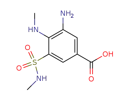 Molecular Structure of 72020-13-4 (3-amino-4-(methylamino)-5-(methylsulfamoyl)benzoic acid)