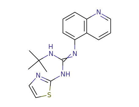 Molecular Structure of 72041-92-0 (2-tert-butyl-1-quinolin-5-yl-3-(1,3-thiazol-2-yl)guanidine)