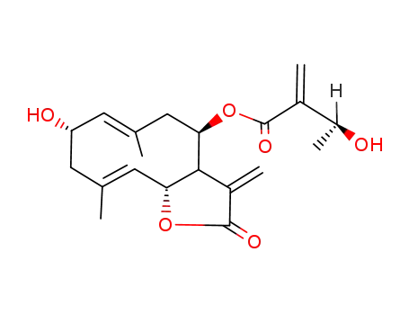 (S)-3-Hydroxy-2-methylene-butyric acid (6E,10E)-(4R,8S,11aR)-8-hydroxy-6,10-dimethyl-3-methylene-2-oxo-2,3,3a,4,5,8,9,11a-octahydro-cyclodeca[b]furan-4-yl ester