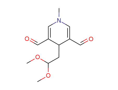 Molecular Structure of 78524-76-2 (3,5-Pyridinedicarboxaldehyde,
4-(2,2-dimethoxyethyl)-1,4-dihydro-1-methyl-)