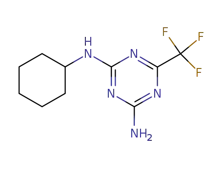 Molecular Structure of 788-01-2 (N-cyclohexyl-6-(trifluoromethyl)-1,3,5-triazine-2,4-diamine)
