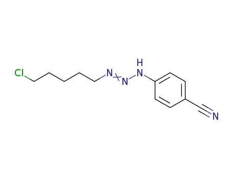 Molecular Structure of 78604-27-0 (4-[(2E)-3-(5-chloropentyl)triaz-2-en-1-yl]benzonitrile)